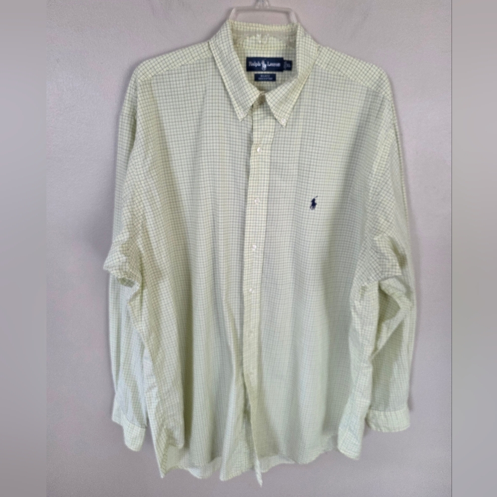 Ralph Lauren Blake 100% Cotton Men's Long Sleeve Logo Shirt Size XL